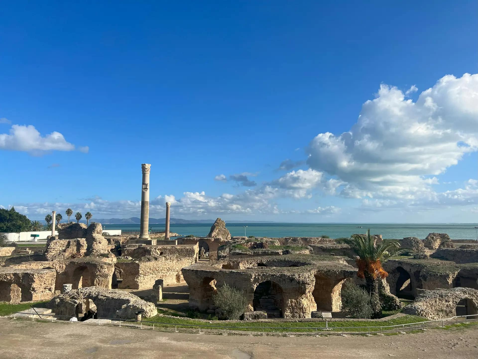 The Antonine Baths of Carthage beside the Gulf of Tunis, first stop of the excursion Sidi Bou Said