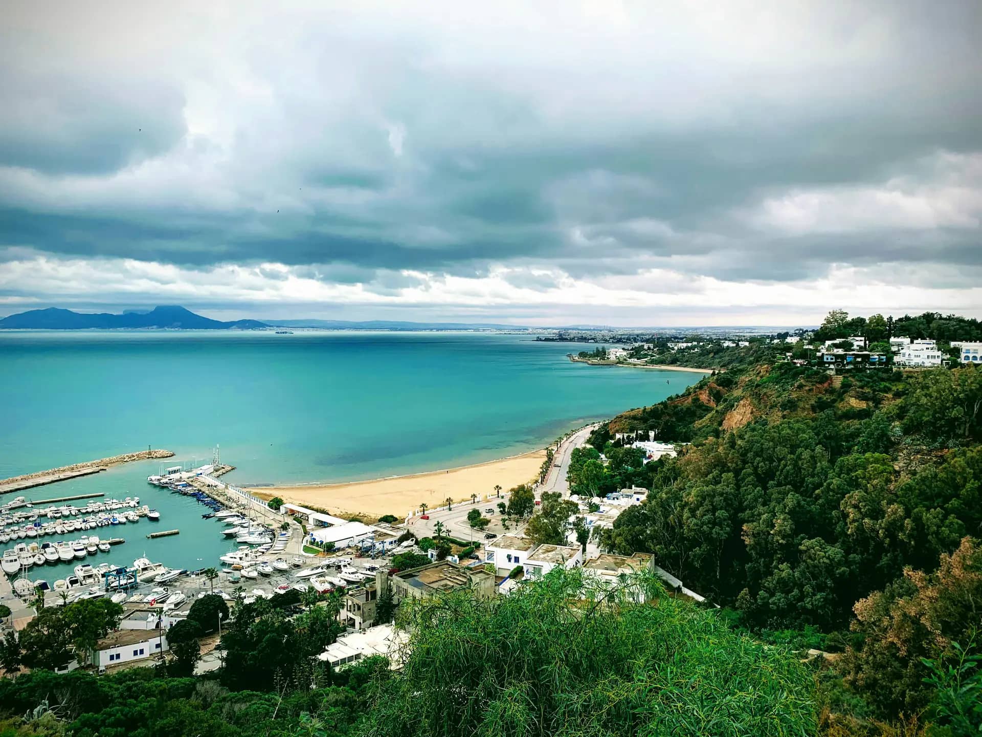 The Gulf of Tunis seen from the terraces of Sidi Bou Said